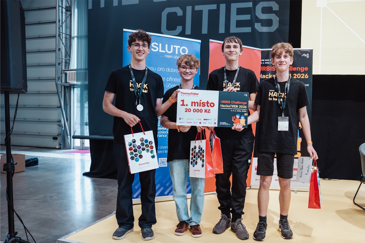 1. místo HackaTEENu 2026, zdroj: mladezprokraj.eu